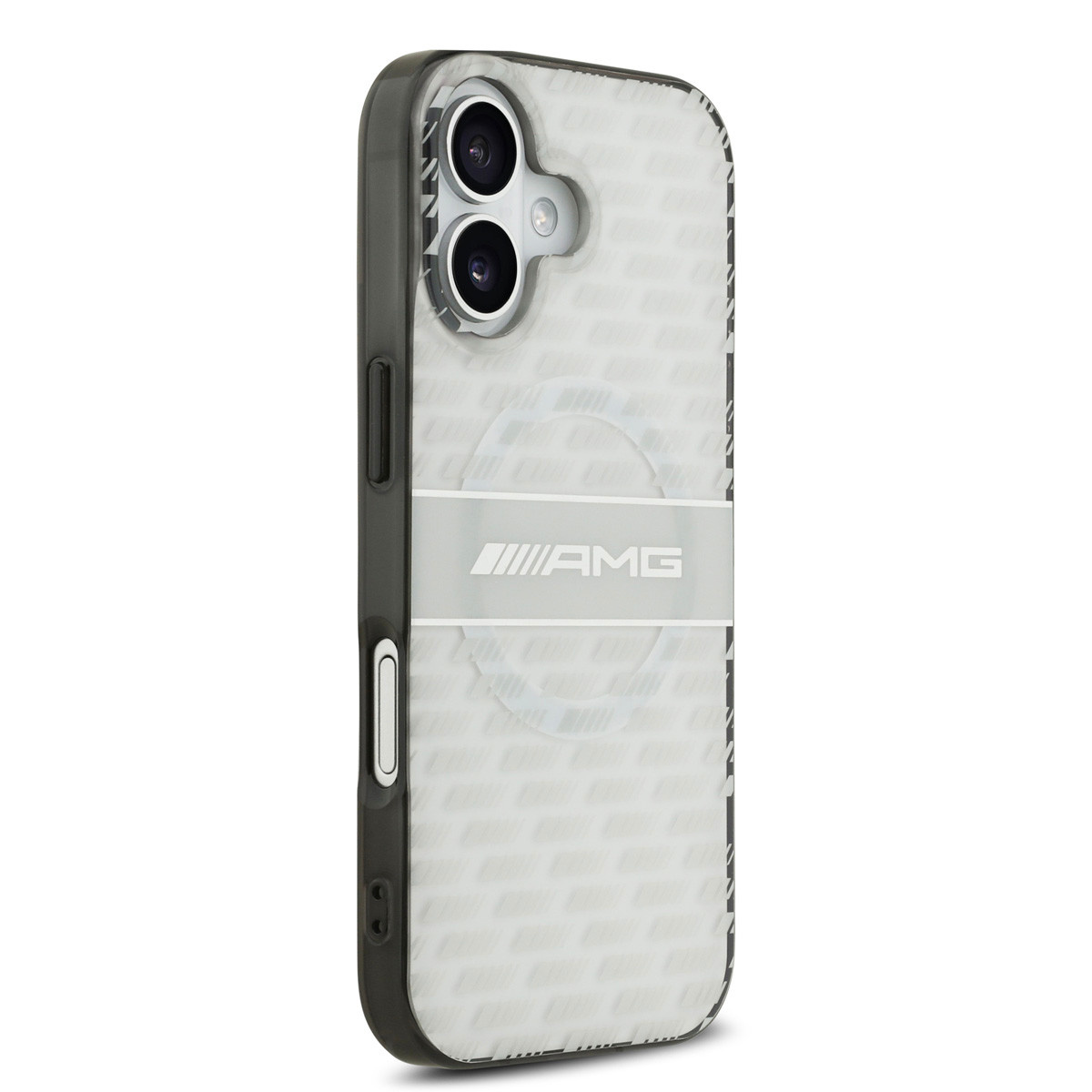 AMG AMG iPhone 17 Backcover hoesje - Magsafe - Double Layer - Transparent Rhombs Repeat - Wit, foto 4 van 6