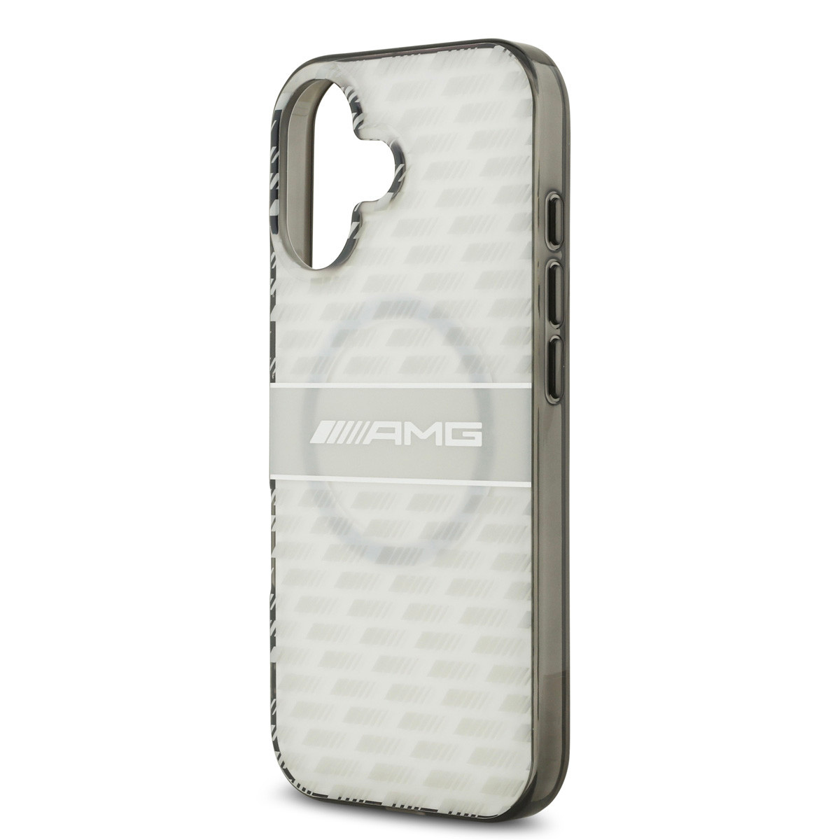 AMG AMG iPhone 17 Backcover hoesje - Magsafe - Double Layer - Transparent Rhombs Repeat - Wit, foto 5 van 6