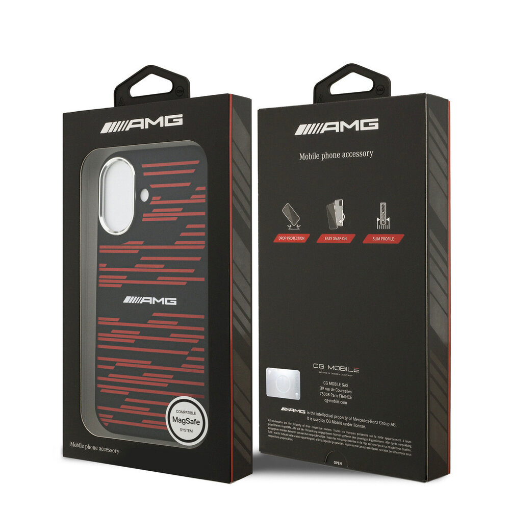 AMG AMG iPhone 17 Backcover hoesje - Magsafe - Red Line Graphics - Zwart AMG AMG iPhone 17 Backcover hoesje - Magsafe - Red Line Graphics - Zwart