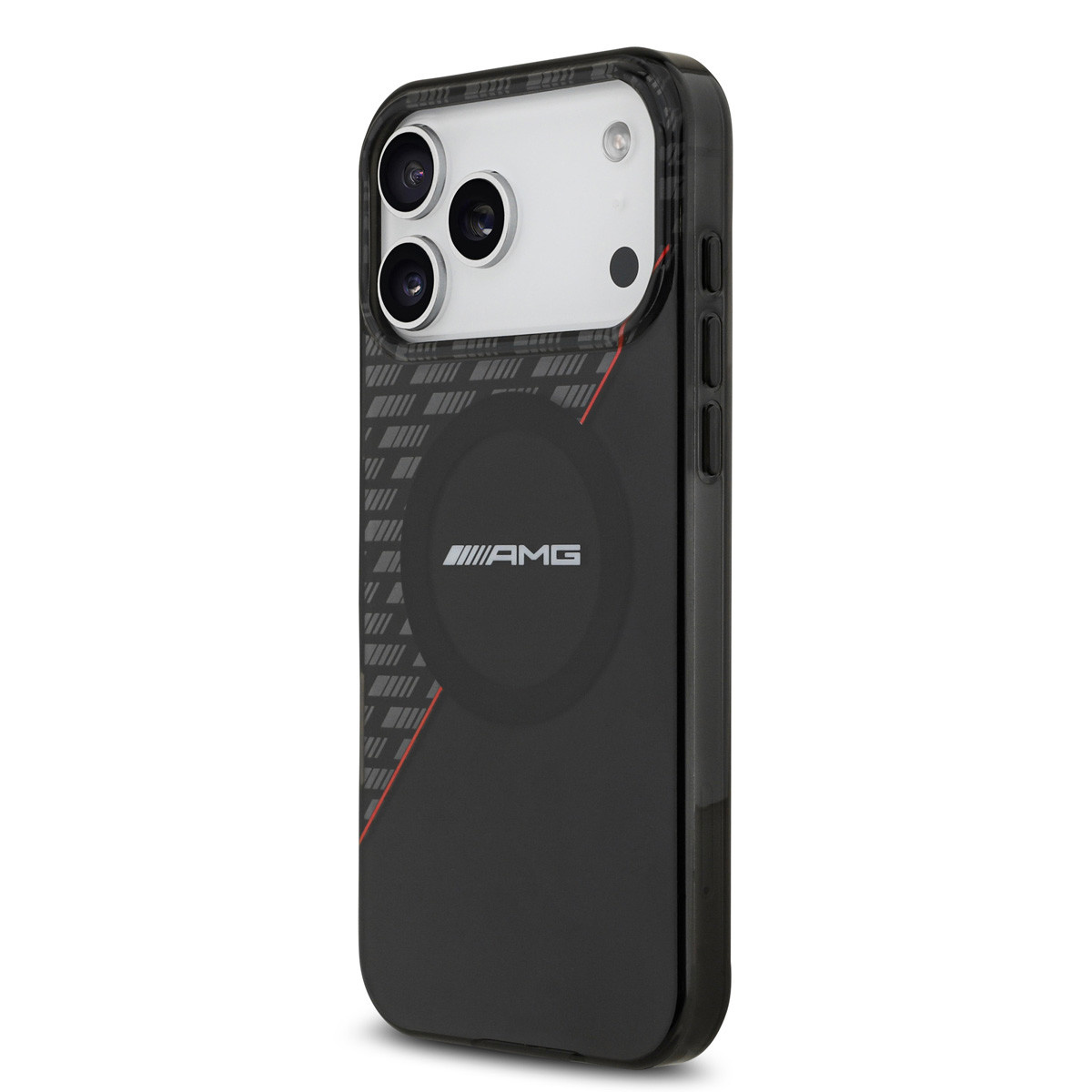 AMG AMG iPhone 17 Pro Max Backcover hoesje - Magsafe - Double Layer - Red Line - Zwart, foto 2 van 6