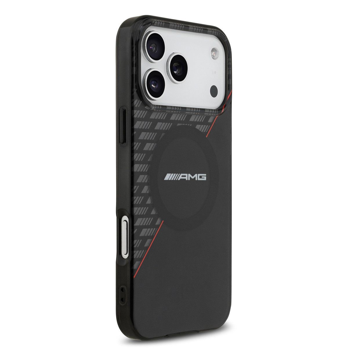 AMG AMG iPhone 17 Pro Max Backcover hoesje - Magsafe - Double Layer - Red Line - Zwart, foto 4 van 6
