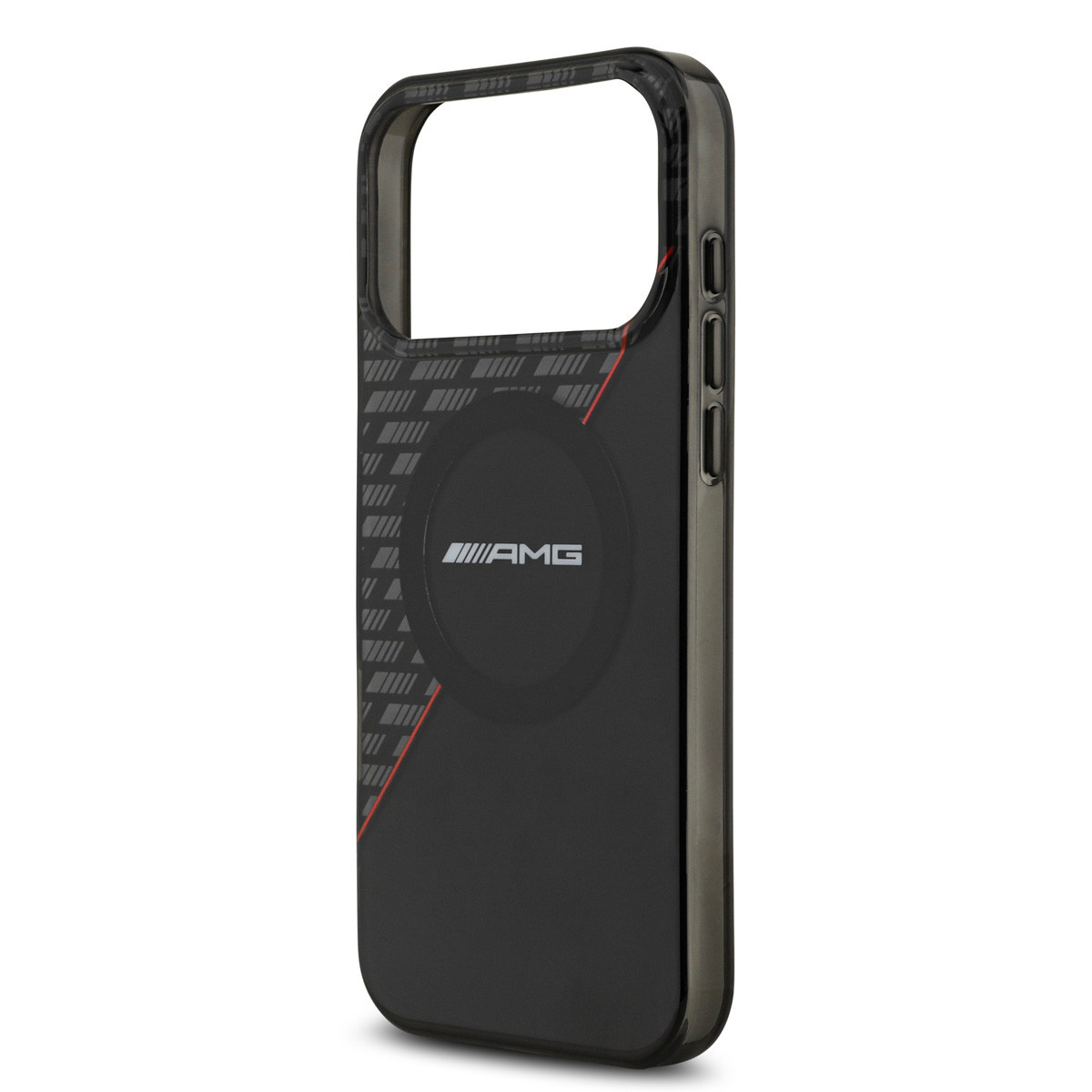 AMG AMG iPhone 17 Pro Max Backcover hoesje - Magsafe - Double Layer - Red Line - Zwart, foto 5 van 6