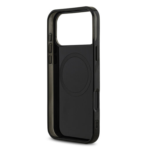 AMG AMG iPhone 17 Pro Max/iPhone 18 Pro Max Coque arrière MagSafe Double couche Ligne rouge - Noir