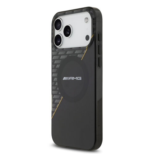 AMG AMG iPhone 17 Pro Max/iPhone 18 Pro Max Handyhülle MagSafe Zweilagig Gelbe Linie - Schwarz