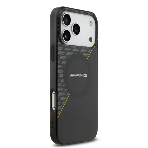 AMG AMG iPhone 17 Pro Max/iPhone 18 Pro Max Coque arrière MagSafe Double couche Ligne jaune - Noir