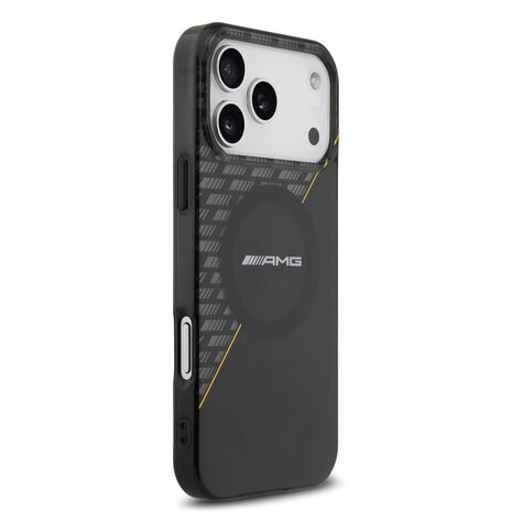 AMG AMG iPhone 17 Pro Max Back cover coque - Magsafe - Double Layer - Yellow Line - Noir AMG AMG iPhone 17 Pro Max Back cover coque - Magsafe - Double Layer - Yellow Line - Noir