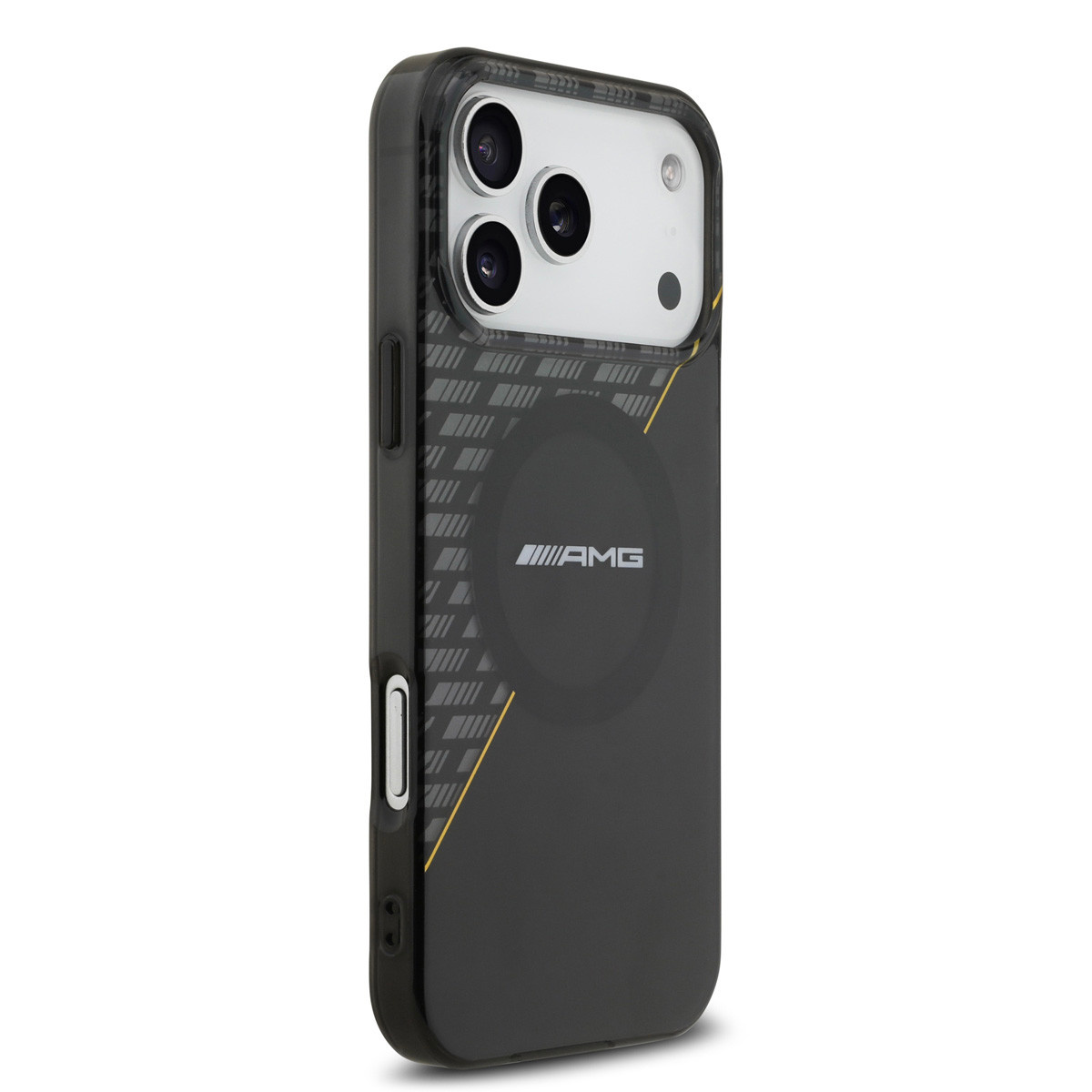 AMG AMG iPhone 17 Pro Max Backcover hoesje - Magsafe - Double Layer - Yellow Line - Zwart, foto 4 van 6
