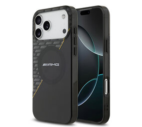AMG AMG iPhone 17 Pro Max Backcover hoesje - Magsafe - Double Layer - Yellow Line - Zwart AMG AMG iPhone 17 Pro Max Backcover hoesje - Magsafe - Double Layer - Yellow Line - Zwart