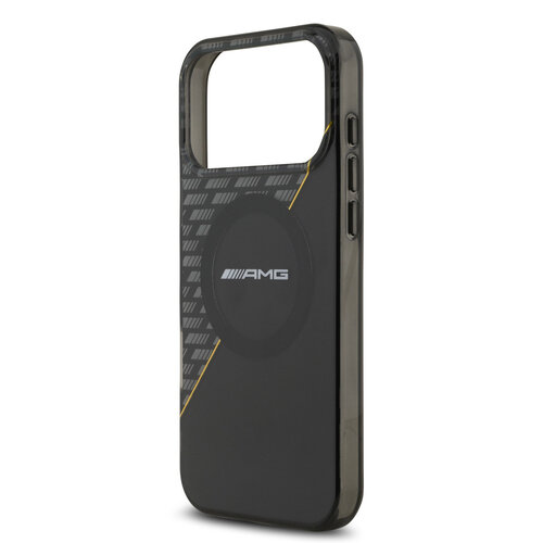 AMG AMG iPhone 17 Pro Max/iPhone 18 Pro Max Coque arrière MagSafe Double couche Ligne jaune - Noir