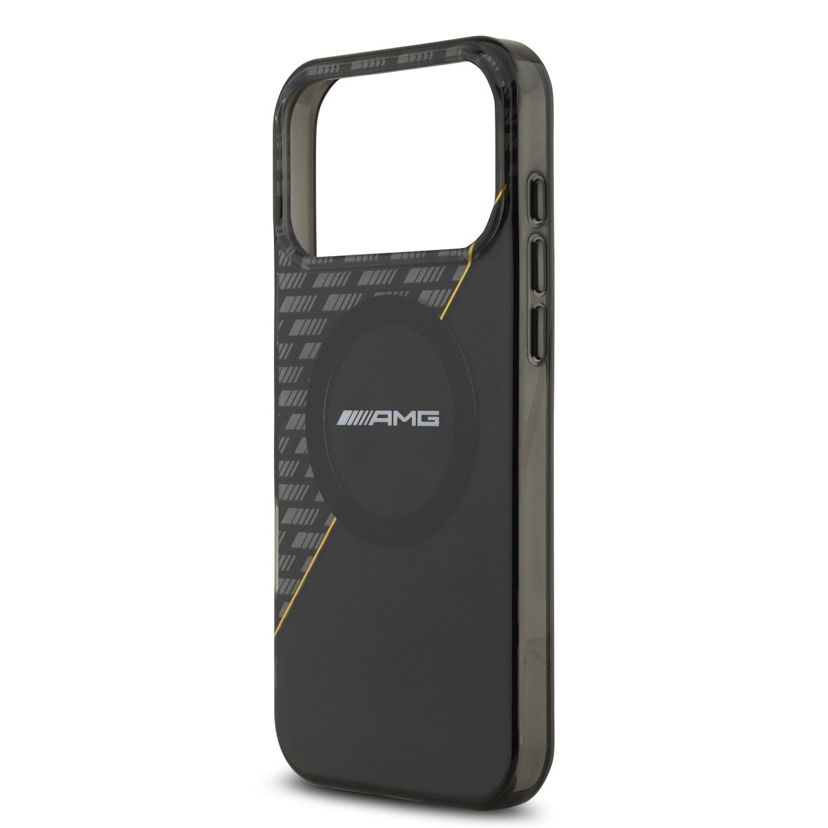 AMG AMG iPhone 17 Pro Max Backcover hoesje - Magsafe - Double Layer - Yellow Line - Zwart, foto 5 van 6