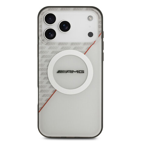 AMG AMG iPhone 17 Pro Max Back cover coque - Magsafe - Double Layer - Red Line - Blanc AMG AMG iPhone 17 Pro Max Back cover coque - Magsafe - Double Layer - Red Line - Blanc