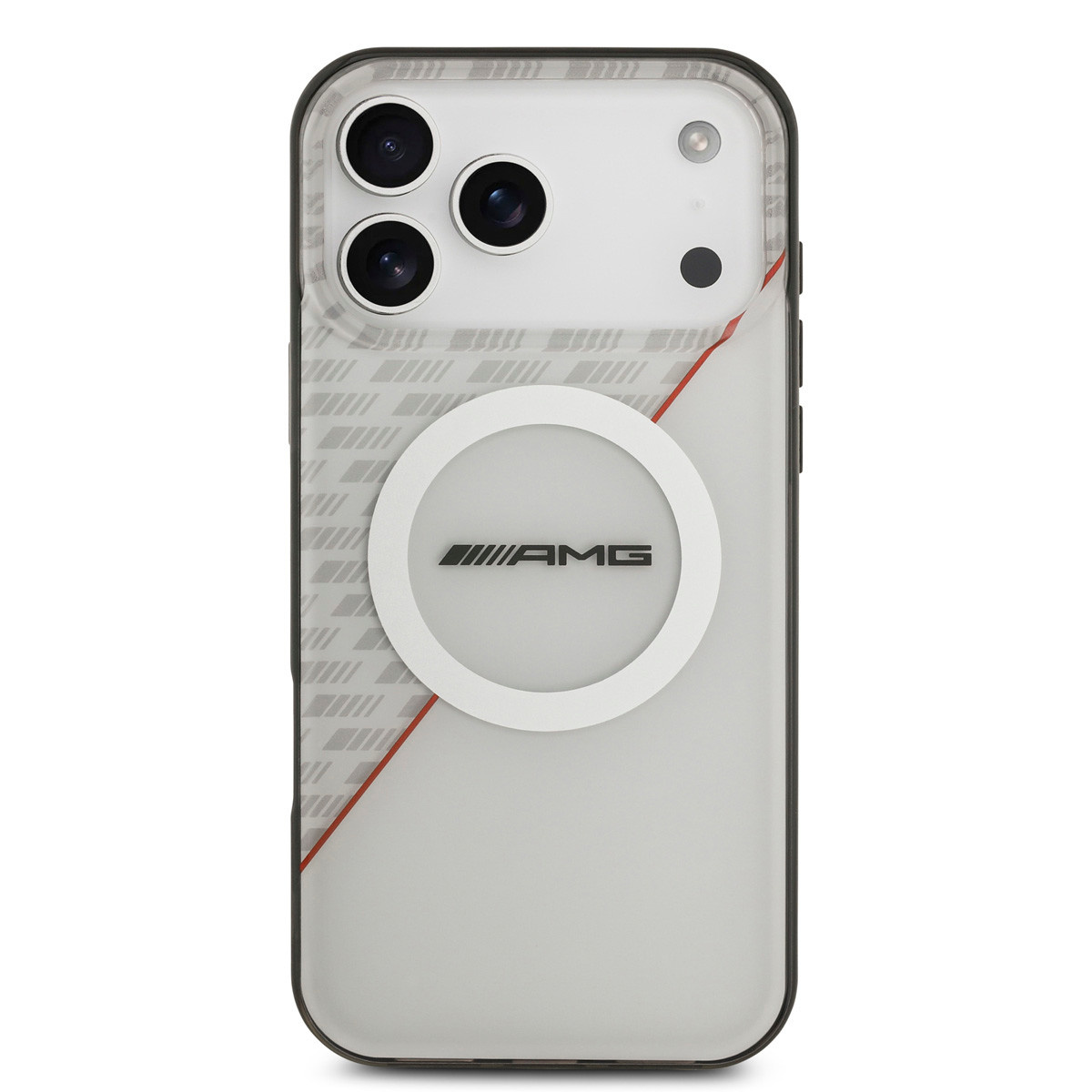 AMG AMG iPhone 17 Pro Max Backcover hoesje - Magsafe - Double Layer - Red Line - Wit, foto 3 van 6