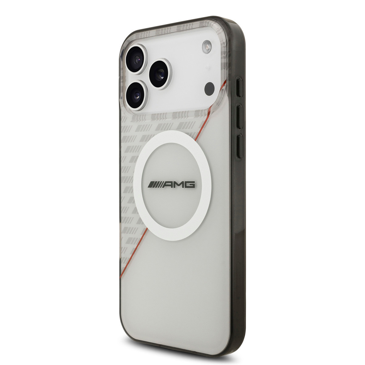 AMG AMG iPhone 17 Pro Max Backcover hoesje - Magsafe - Double Layer - Red Line - Wit, foto 2 van 6