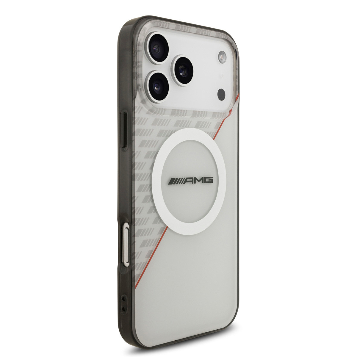 AMG AMG iPhone 17 Pro Max Backcover hoesje - Magsafe - Double Layer - Red Line - Wit, foto 4 van 6
