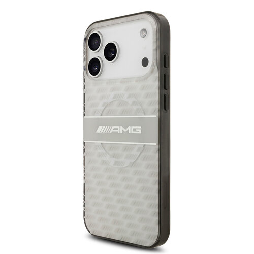AMG AMG iPhone 17 Pro Max/iPhone 18 Pro Max Handyhülle MagSafe Zweilagig Transparentes wiederholtes Rautenmuster - Weiß