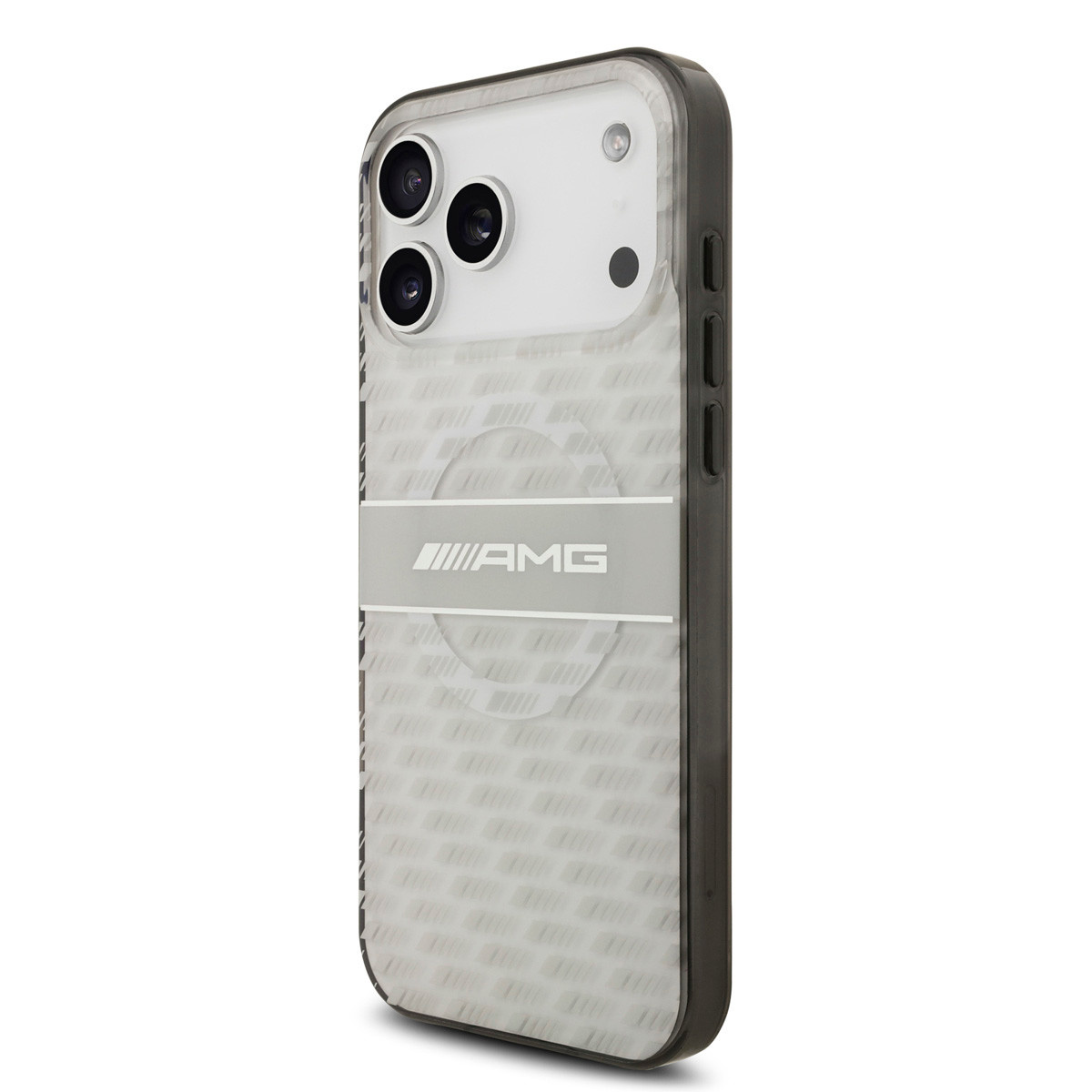 AMG AMG iPhone 17 Pro Max Backcover hoesje - Magsafe - Double Layer - Transparent Rhombs Repeat - Wit, foto 2 van 6