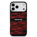 AMG AMG iPhone 17 Pro Max/iPhone 18 Pro Max Coque arrière MagSafe Graphisme à lignes rouges - Noir
