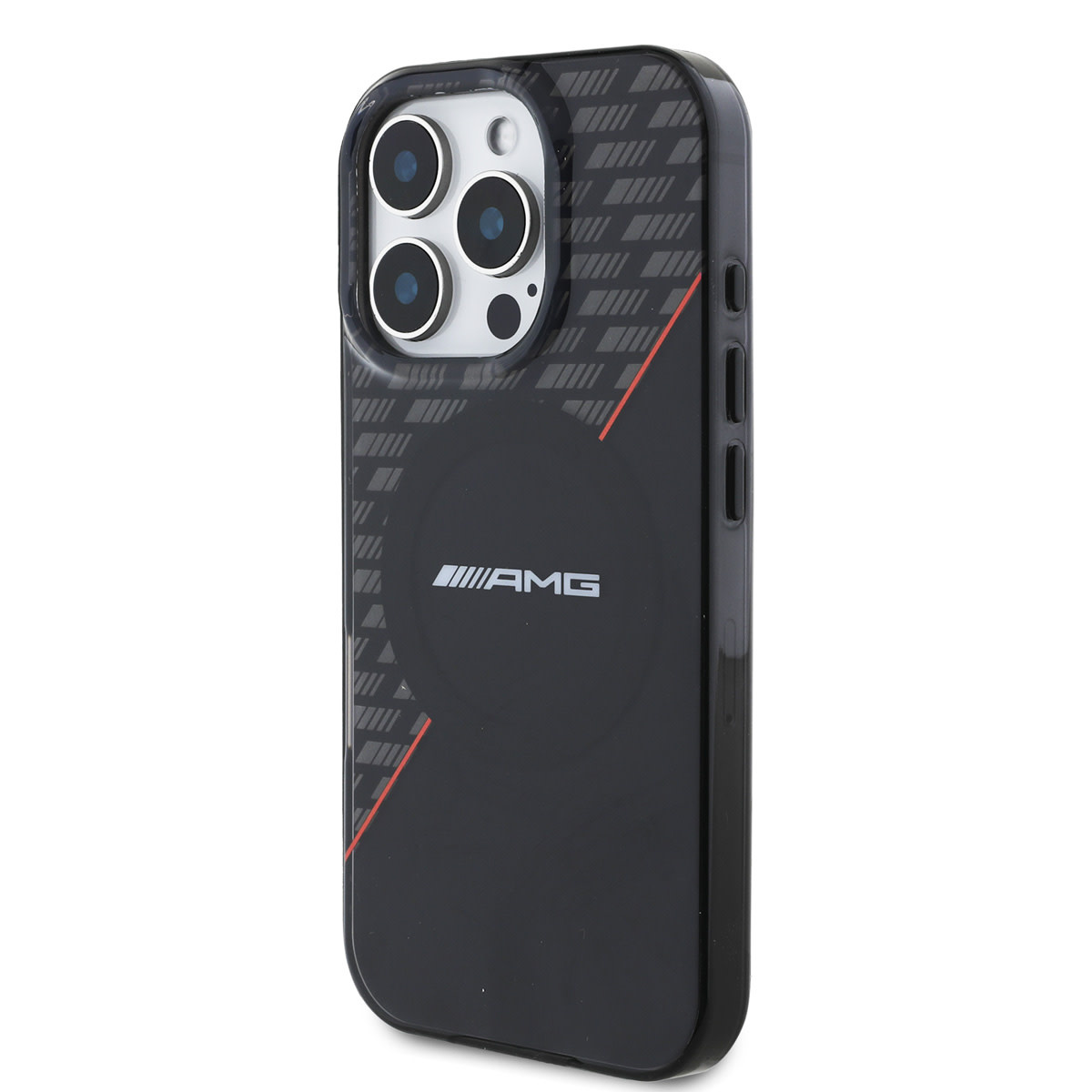 AMG AMG iPhone 16 Pro Backcover hoesje - Magsafe - Double Layer - Red Line - Zwart, foto 2 van 6