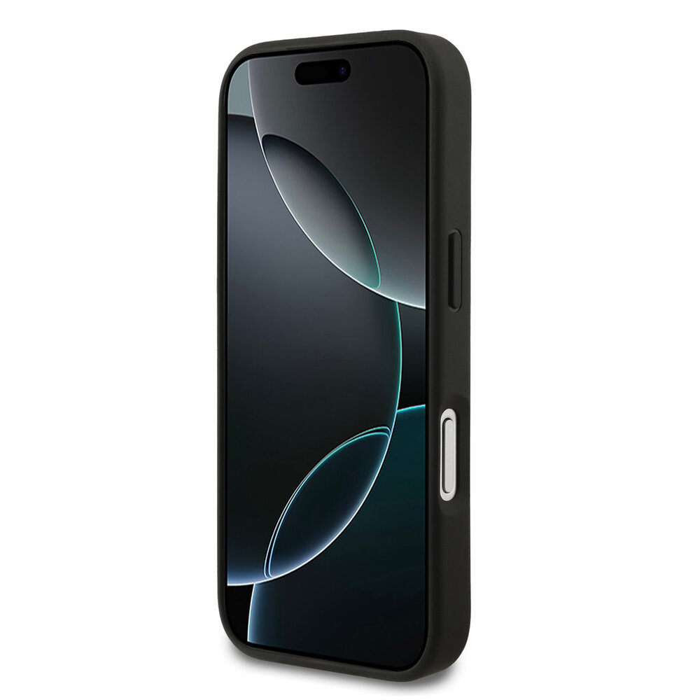 Mercedes-Benz Mercedes-Benz iPhone 17 Pro Backcover hoesje - Genuine Leather - Magsafe - Laurel Leaves and Stripes - Zwart Mercedes-Benz Mercedes-Benz iPhone 17 Pro Backcover hoesje - Genuine Leather - Magsafe - Laurel Leaves and Stripes - Zwart