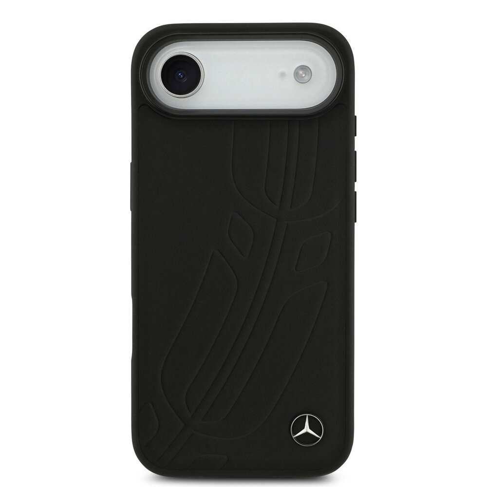 Mercedes-Benz Mercedes-Benz iPhone 17 Air Backcover hoesje - Genuine Leather - Magsafe - Large Laurel Leave - Zwart Mercedes-Benz Mercedes-Benz iPhone 17 Air Backcover hoesje - Genuine Leather - Magsafe - Large Laurel Leave - Zwart