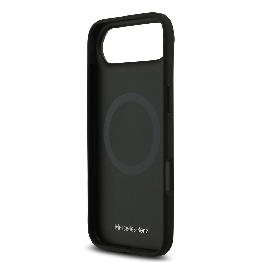 Mercedes-Benz Mercedes-Benz iPhone 17 Air Backcover hoesje - Genuine Leather - Magsafe - Large Laurel Leave - Zwart Mercedes-Benz Mercedes-Benz iPhone 17 Air Backcover hoesje - Genuine Leather - Magsafe - Large Laurel Leave - Zwart