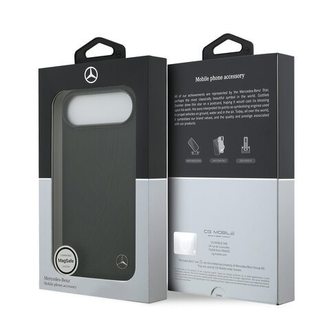 Mercedes-Benz Mercedes-Benz iPhone 17 Air Backcover hoesje - Genuine Leather - Magsafe - Large Laurel Leave - Zwart Mercedes-Benz Mercedes-Benz iPhone 17 Air Backcover hoesje - Genuine Leather - Magsafe - Large Laurel Leave - Zwart