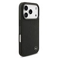 Mercedes-Benz Mercedes-Benz iPhone 17 Pro/iPhone 18 Pro Coque arrière Cuir véritable MagSafe Grande feuille de laurier - Noir