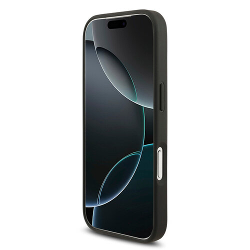 Mercedes-Benz Mercedes-Benz iPhone 17 Pro/iPhone 18 Pro Coque arrière Cuir véritable MagSafe Grande feuille de laurier - Noir