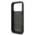 Mercedes-Benz Mercedes-Benz iPhone 17 Pro/iPhone 18 Pro Coque arrière Cuir véritable MagSafe Grande feuille de laurier - Noir