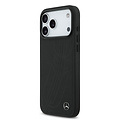 Mercedes-Benz Mercedes-Benz iPhone 17 Pro Max/iPhone 18 Pro Max Coque arrière Cuir véritable MagSafe Grande feuille de laurier - Noir
