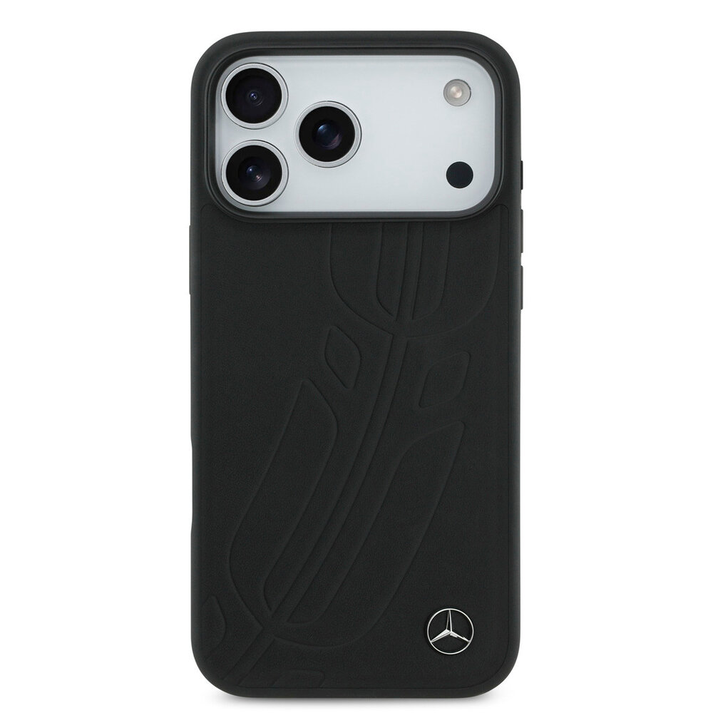 Mercedes-Benz Mercedes-Benz iPhone 17 Pro Max Back cover case - Genuine Leather - Magsafe - Large Laurel Leave - Black Mercedes-Benz Mercedes-Benz iPhone 17 Pro Max Back cover case - Genuine Leather - Magsafe - Large Laurel Leave - Black