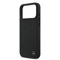 Mercedes-Benz Mercedes-Benz iPhone 17 Pro Max/iPhone 18 Pro Max Coque arrière Cuir véritable MagSafe Grande feuille de laurier - Noir