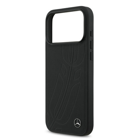 Mercedes-Benz Mercedes-Benz iPhone 17 Pro Max Back cover case - Genuine Leather - Magsafe - Large Laurel Leave - Black Mercedes-Benz Mercedes-Benz iPhone 17 Pro Max Back cover case - Genuine Leather - Magsafe - Large Laurel Leave - Black