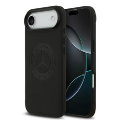 Mercedes-Benz iPhone 17 Air Back-Cover hul - Genuine Leather - Magsafe - Vintage Logo - Schwarz