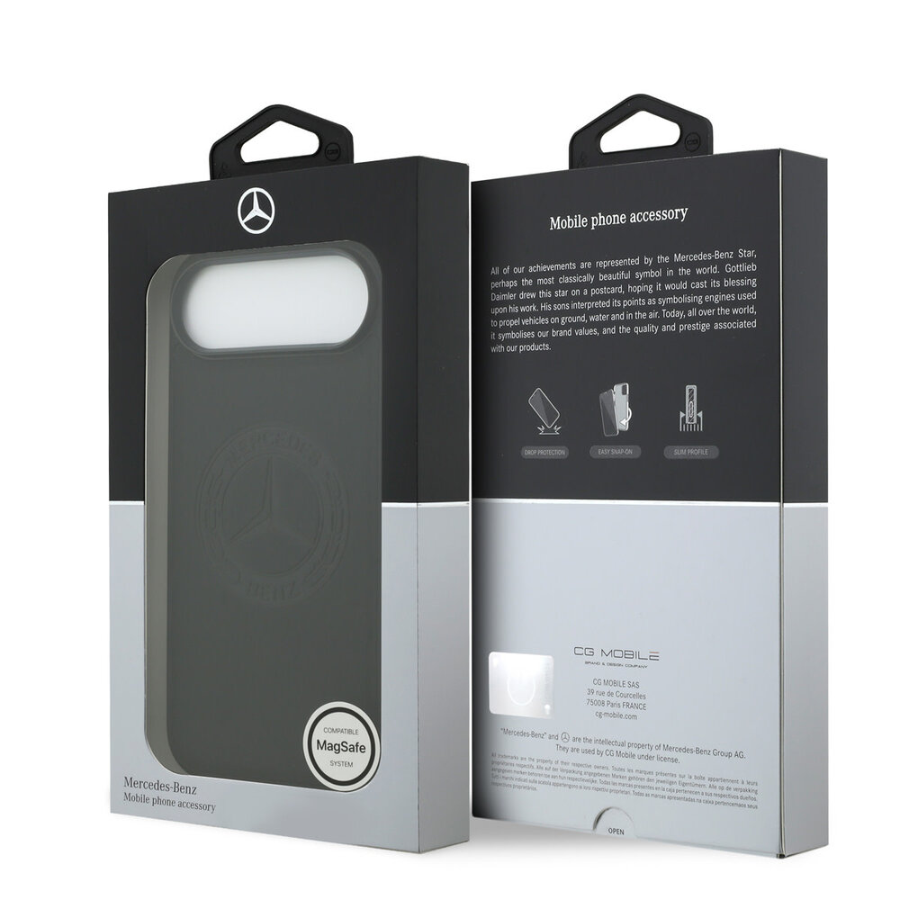 Mercedes-Benz Mercedes-Benz iPhone 17 Air Back cover coque - Genuine Leather - Magsafe - Vintage Logo - Noir Mercedes-Benz Mercedes-Benz iPhone 17 Air Back cover coque - Genuine Leather - Magsafe - Vintage Logo - Noir