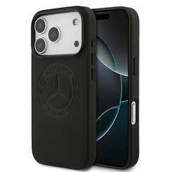 Mercedes-Benz iPhone 17 Pro Back cover case - Genuine Leather - Magsafe - Vintage Logo - Black