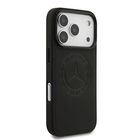 Mercedes-Benz Mercedes-Benz iPhone 17 Pro Back cover coque - Genuine Leather - Magsafe - Vintage Logo - Noir Mercedes-Benz Mercedes-Benz iPhone 17 Pro Back cover coque - Genuine Leather - Magsafe - Vintage Logo - Noir
