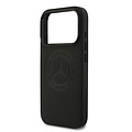 Mercedes-Benz Mercedes-Benz iPhone 17 Pro/iPhone 18 Pro Coque arrière Cuir véritable MagSafe Logo vintage - Noir