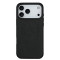 Mercedes-Benz Mercedes-Benz iPhone 17 Pro Max/iPhone 18 Pro Max Coque arrière Cuir véritable MagSafe Logo vintage - Noir