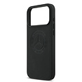 Mercedes-Benz Mercedes-Benz iPhone 17 Pro Max/iPhone 18 Pro Max Coque arrière Cuir véritable MagSafe Logo vintage - Noir