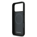 Mercedes-Benz Mercedes-Benz iPhone 17 Pro Max/iPhone 18 Pro Max Coque arrière Cuir véritable MagSafe Logo vintage - Noir