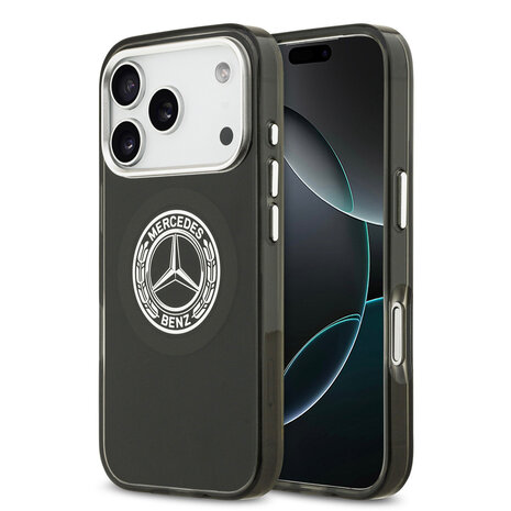 Mercedes-Benz Mercedes-Benz iPhone 17 Pro Backcover hoesje - Magsafe - Double Layer - Vintage Logo - Zwart Mercedes-Benz Mercedes-Benz iPhone 17 Pro Backcover hoesje - Magsafe - Double Layer - Vintage Logo - Zwart