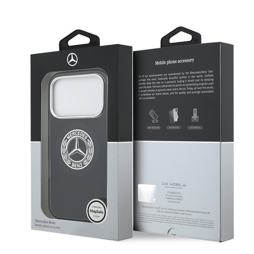 Mercedes-Benz Mercedes-Benz iPhone 17 Pro/iPhone 18 Pro Coque arrière MagSafe Double couche Logo vintage - Noir