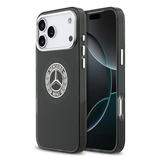 Mercedes-Benz Mercedes-Benz iPhone 17 Pro Max/iPhone 18 Pro Max Coque arrière MagSafe Double couche Logo vintage - Noir