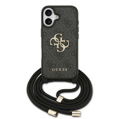 Guess iPhone 17 Back cover case - Crossbody 4G Big Logo - Cord Strap - Black