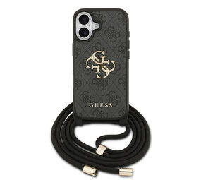 Guess Guess iPhone 17 Back-Cover hul - Crossbody 4G Big Logo - Cord Strap - Schwarz Guess Guess iPhone 17 Back-Cover hul - Crossbody 4G Big Logo - Cord Strap - Schwarz