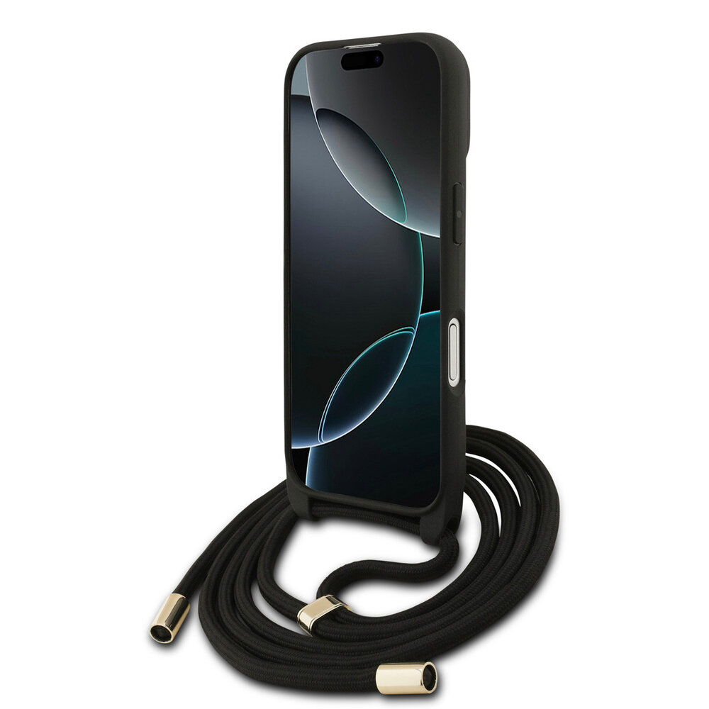 Guess Guess iPhone 17 Back cover coque - Crossbody 4G Big Logo - Cord Strap - Noir Guess Guess iPhone 17 Back cover coque - Crossbody 4G Big Logo - Cord Strap - Noir