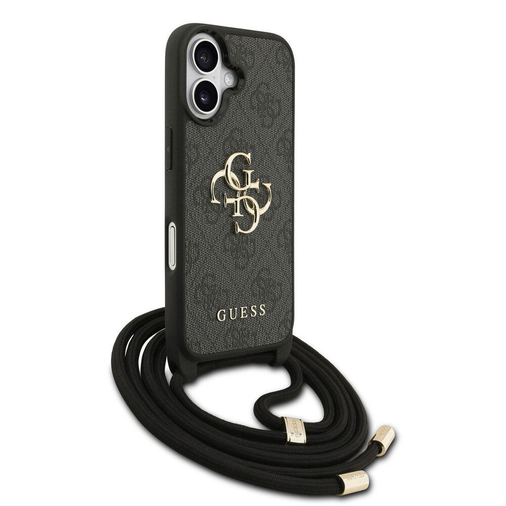 Guess Guess iPhone 17 Back cover coque - Crossbody 4G Big Logo - Cord Strap - Noir Guess Guess iPhone 17 Back cover coque - Crossbody 4G Big Logo - Cord Strap - Noir