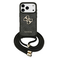 Guess Guess iPhone 17 Pro/iPhone 18 Pro Handyhülle Großes 4G-Logo Crossbody-Ausführung Tragekordel - Schwarz