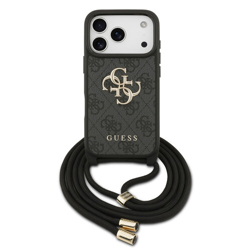 Guess Guess iPhone 17 Pro/iPhone 18 Pro Handyhülle Großes 4G-Logo Crossbody-Ausführung Tragekordel - Schwarz